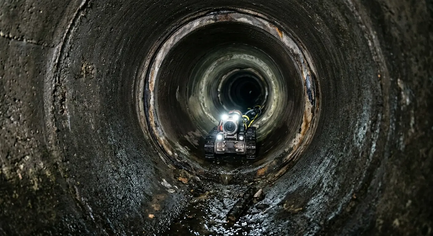 Robotic sewer camera inspecting pipe interior for Sewer Line Repair in Missoula